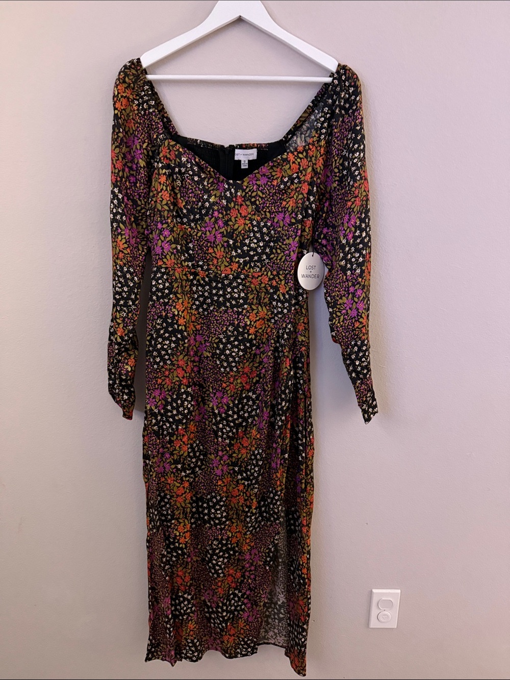 Lost + Wander Black Floral Maxi Dress
